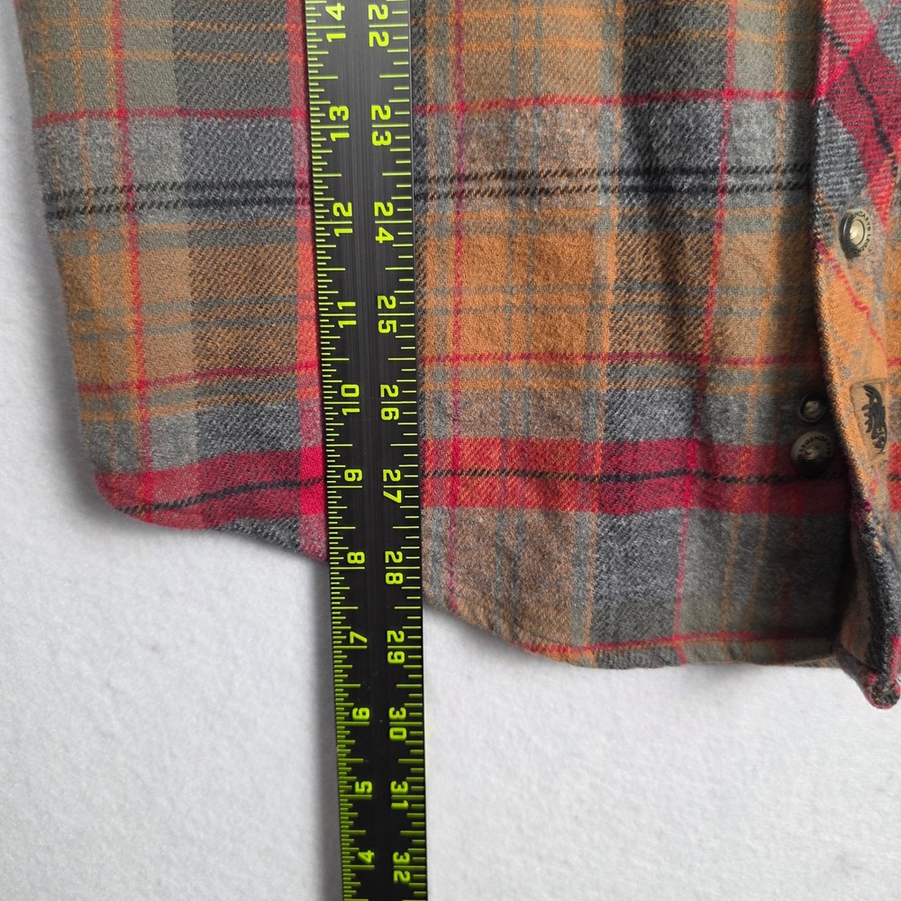Legendary Whitetails Mens Flannel Button Up Shirt Small Plaid Suede Elbow Patch - Picture 14 of 15